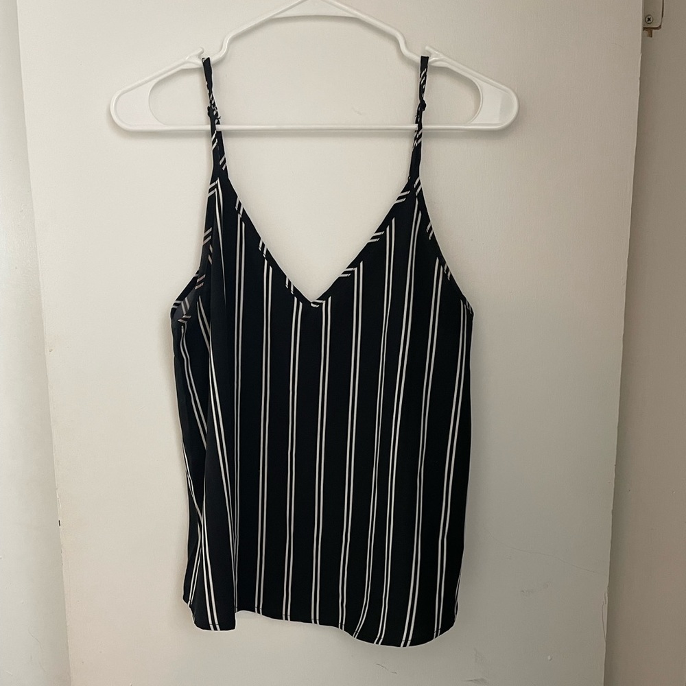 Black Stripped Cami Tank Top